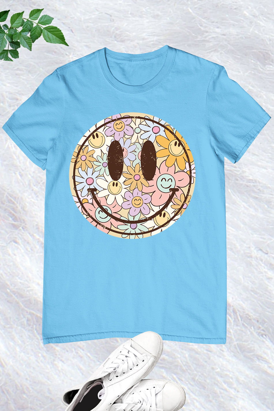 Happy Smile Face Boho Flower Shirt