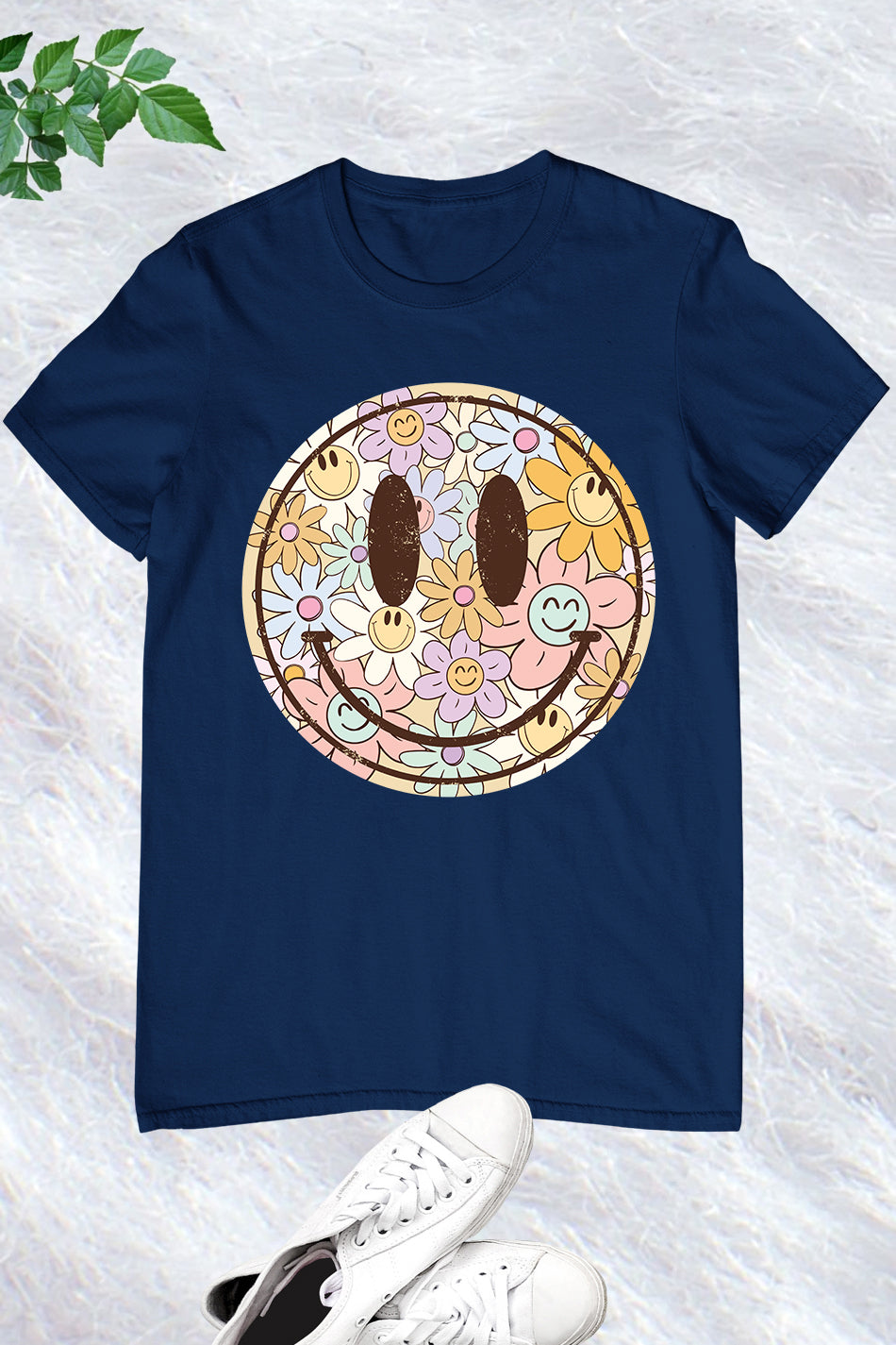 Happy Smile Face Boho Flower Shirt