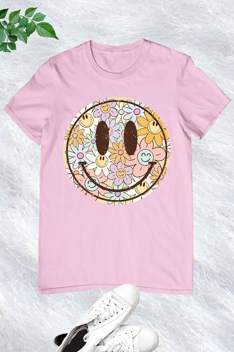 Happy Smile Face Boho Flower Shirt