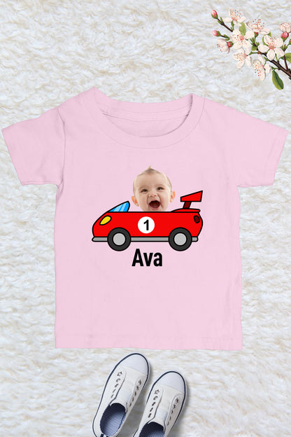 1st Birthday Custom Racing Car T Shirt