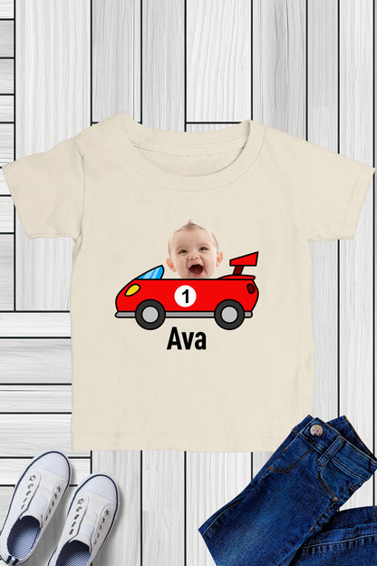 1st Birthday Custom Racing Car T Shirt