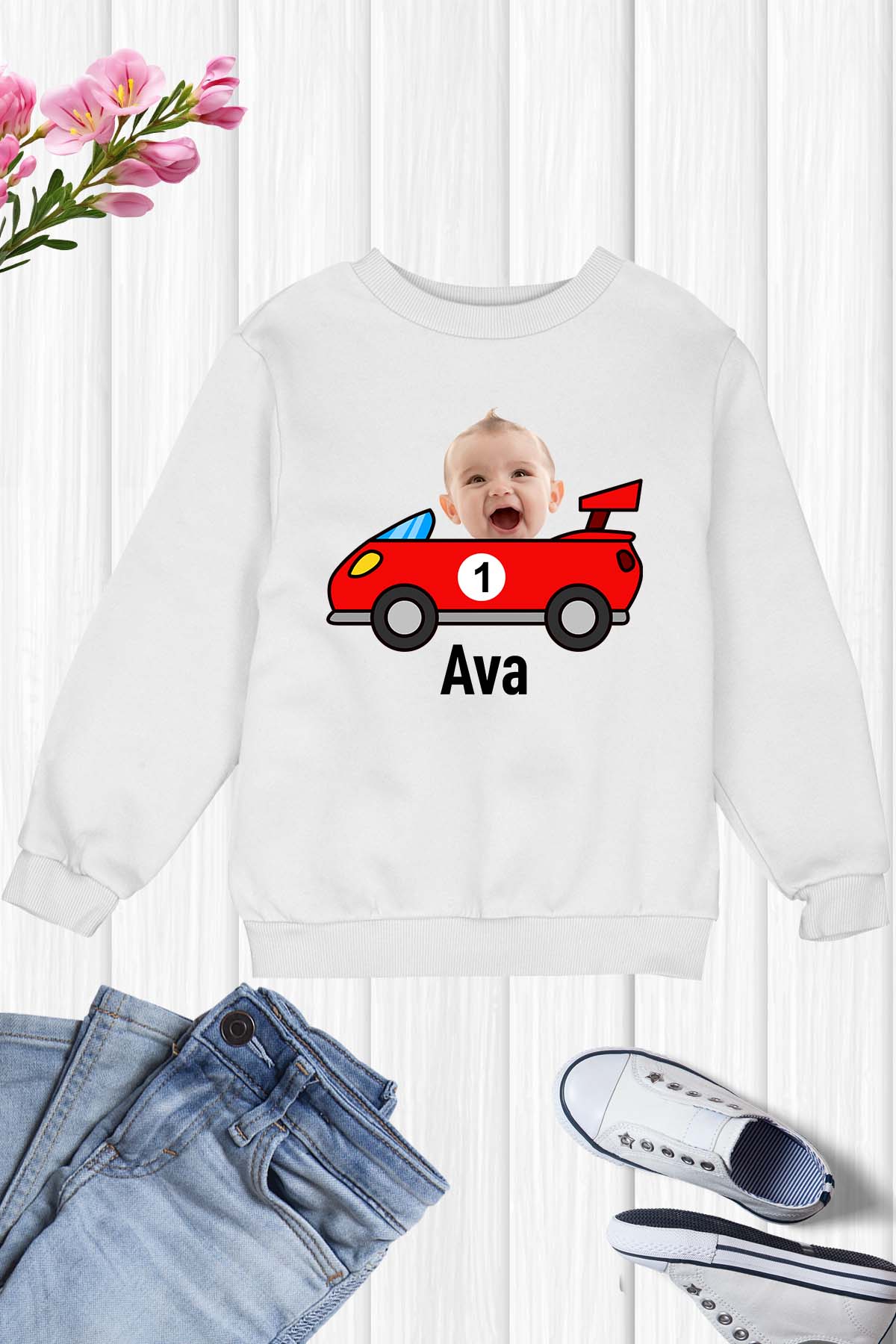 1st Birthday Custom Racing Car T Shirt