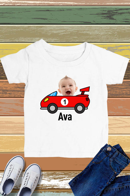 1st Birthday Custom Racing Car T Shirt