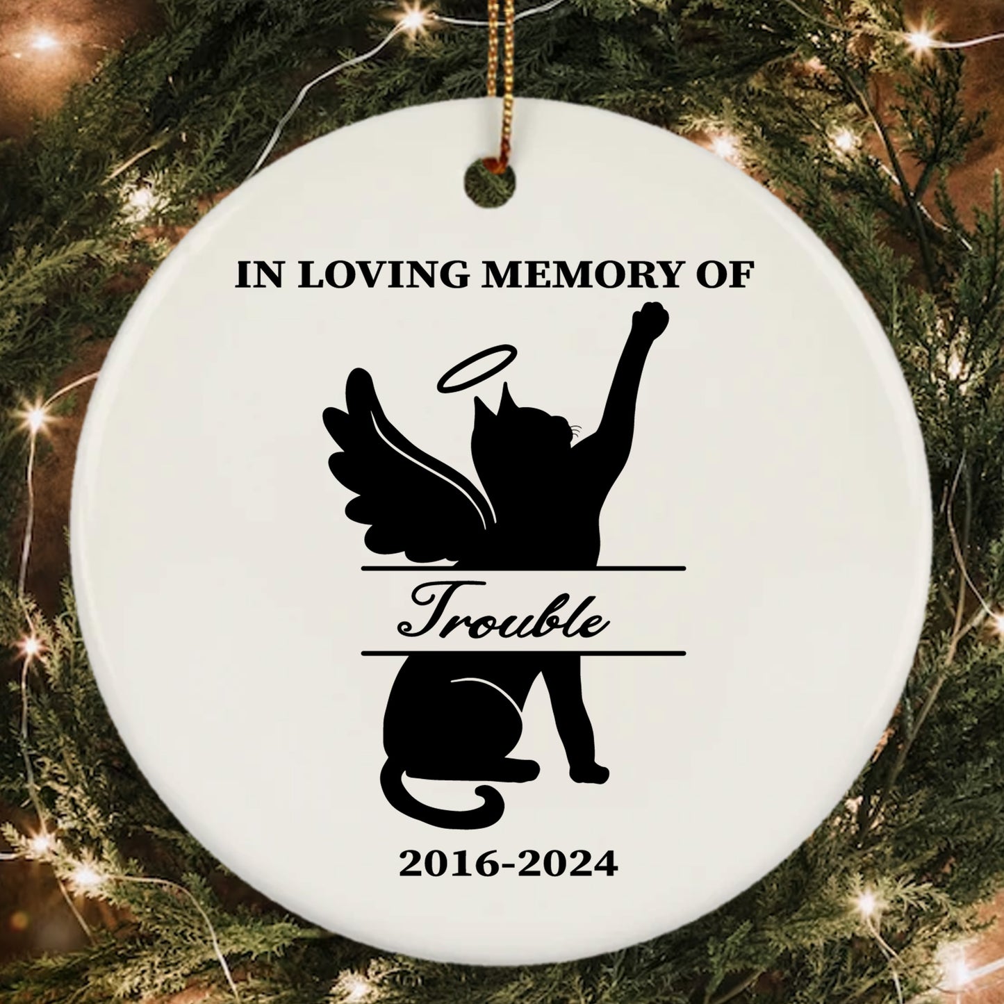 Personalized Cat Cartoon Memory Ornament