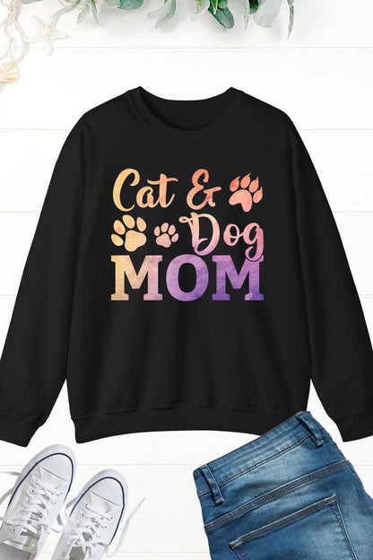 Cute Cat and Dog Mom Sweatshirt