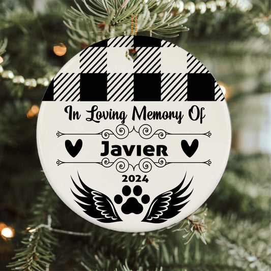 Personalized Cat Memorial Christmas Pet Bible Verse Ornament