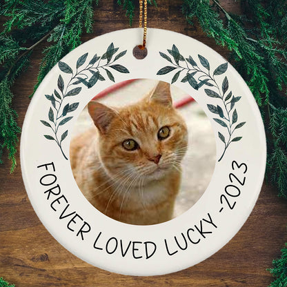 Personalized Porcelain Cat Forever Loved Lucky 2024 Cat Lover Ornament