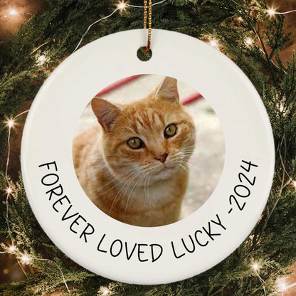 Personalized Porcelain Cat Forever Loved Lucky 2024 Cat Lover Ornament