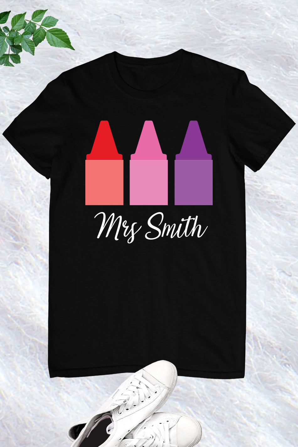 Personalized Teacher Crayon T Shirt