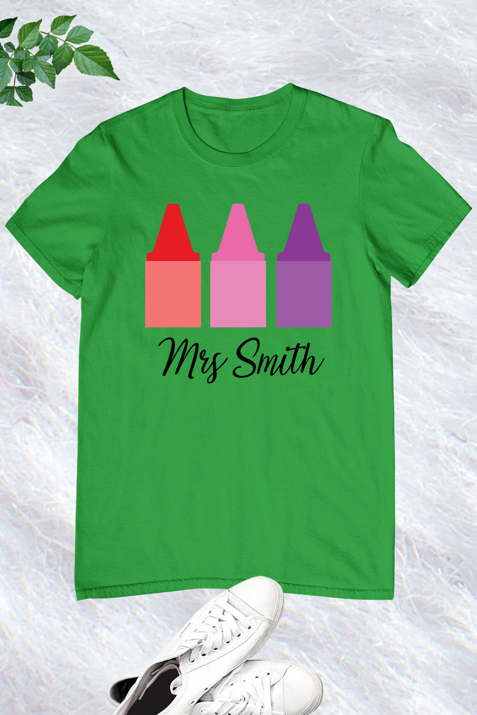 Personalized Teacher Crayon T Shirt