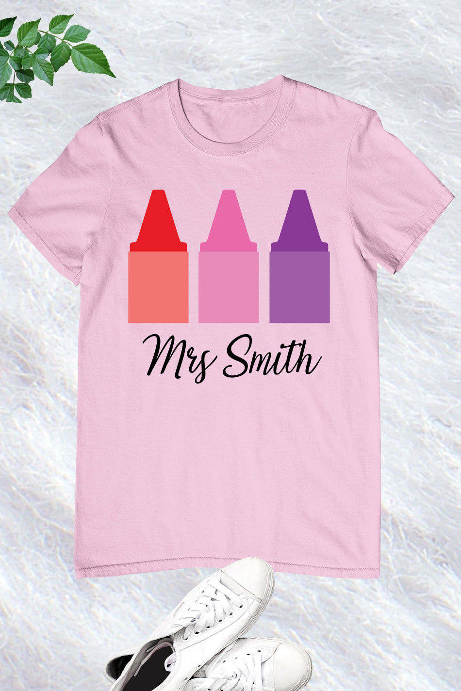 Personalized Teacher Crayon T Shirt