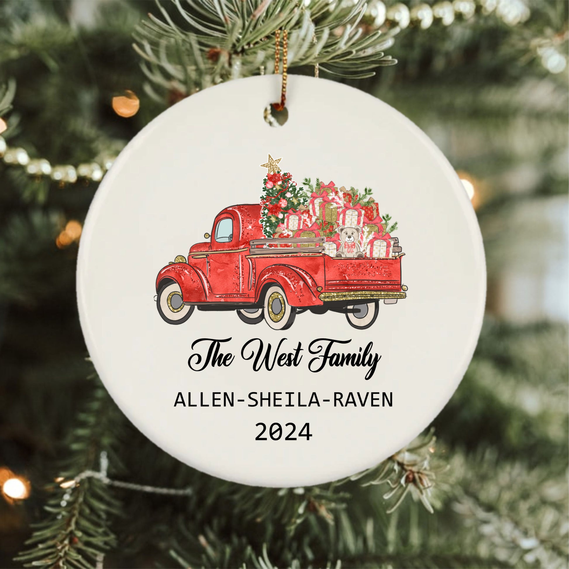 Personalized The West Family Car Christian Bible Verse Ornament