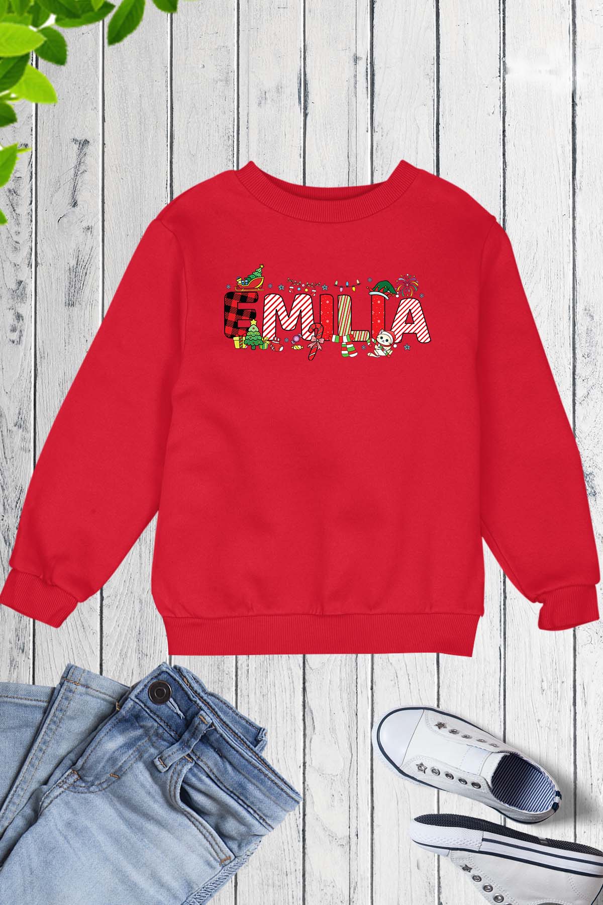 Personalized Girls Christmas T Shirt With Name