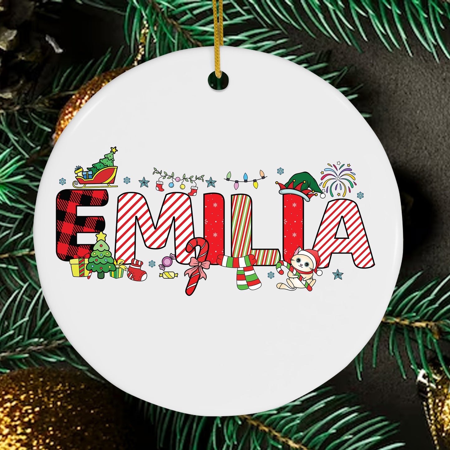 Custom Christmas Name Girls Ornaments