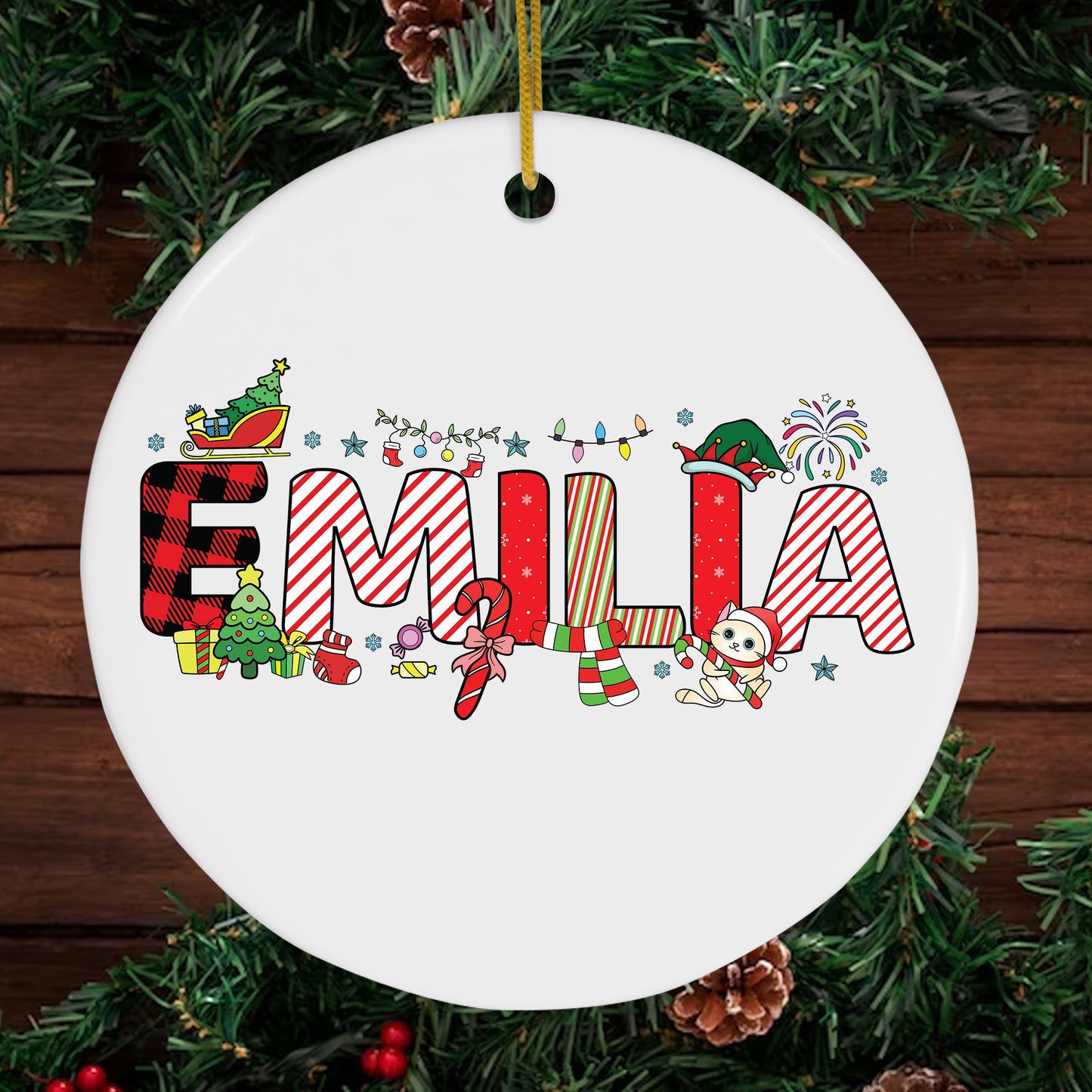 Custom Christmas Name Girls Ornaments