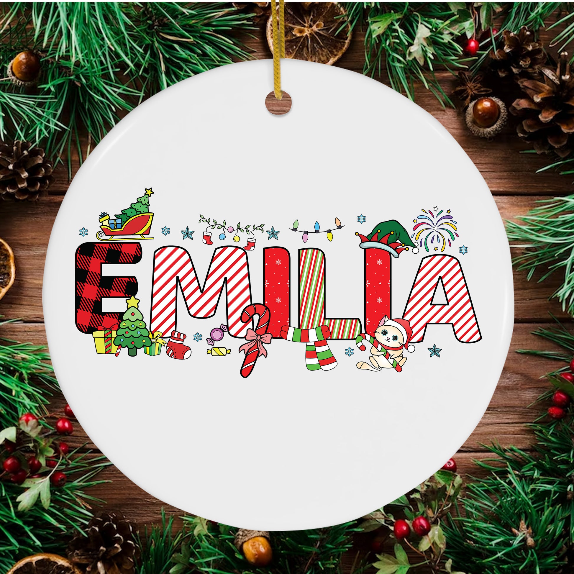 Custom Christmas Name Girls Ornaments