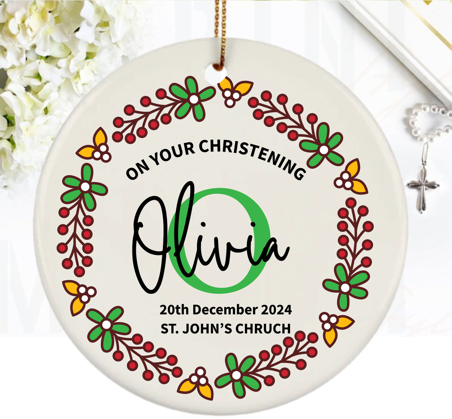 Personalized Christening Ornament