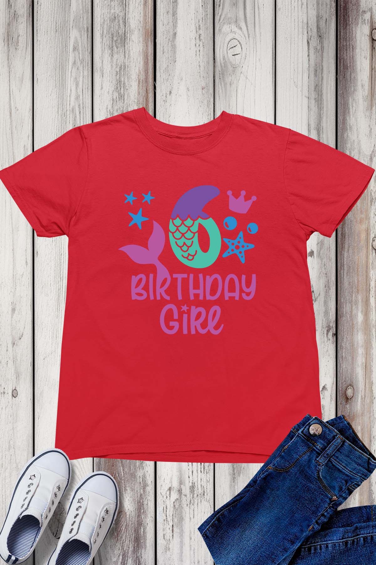 Mermaid 6th Birthday Girl Shirts