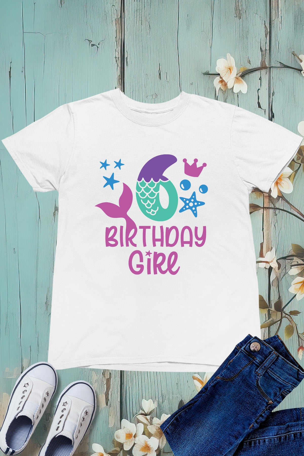 Mermaid 6th Birthday Girl Shirts