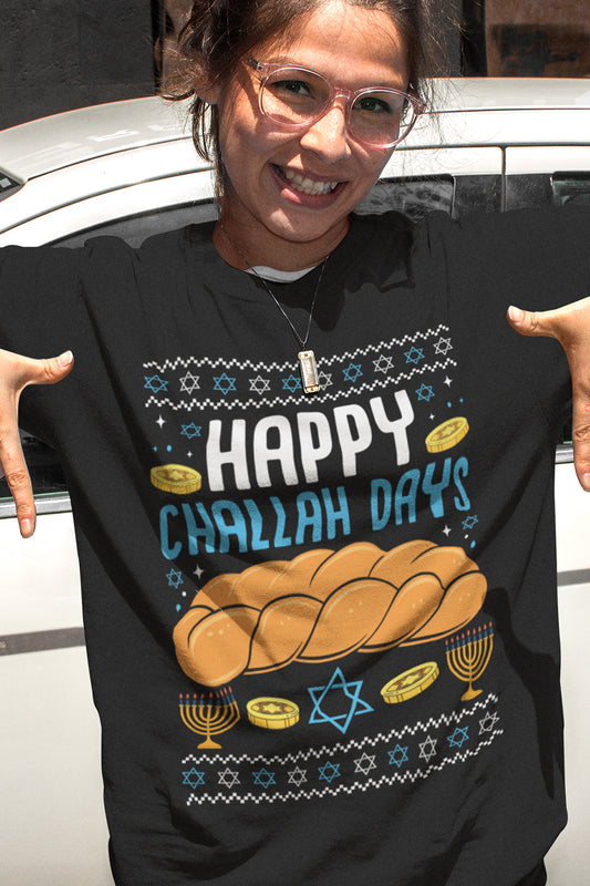 Happy Challah Days Hanukkah Sweater