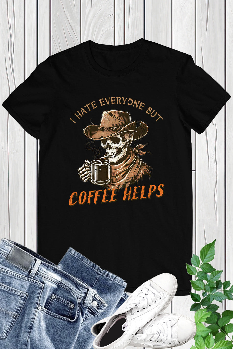 Western Halloween Sarcastic Coffee Shirt