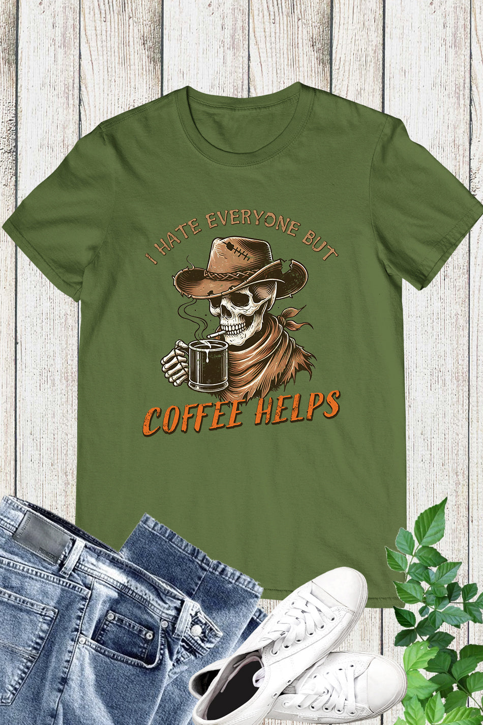 Western Halloween Sarcastic Coffee Shirt