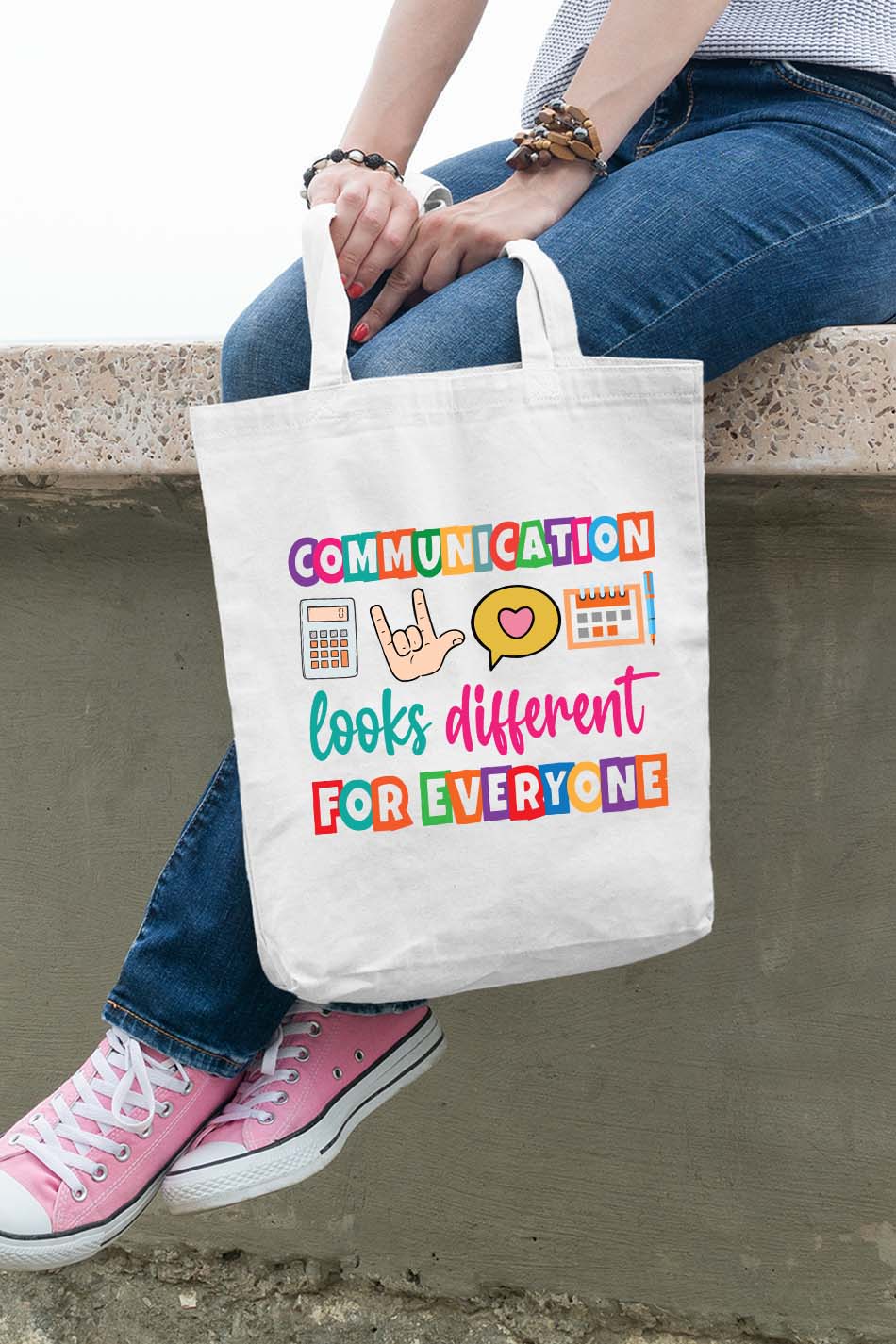 Communication Look Different For Everyone Tote Bag