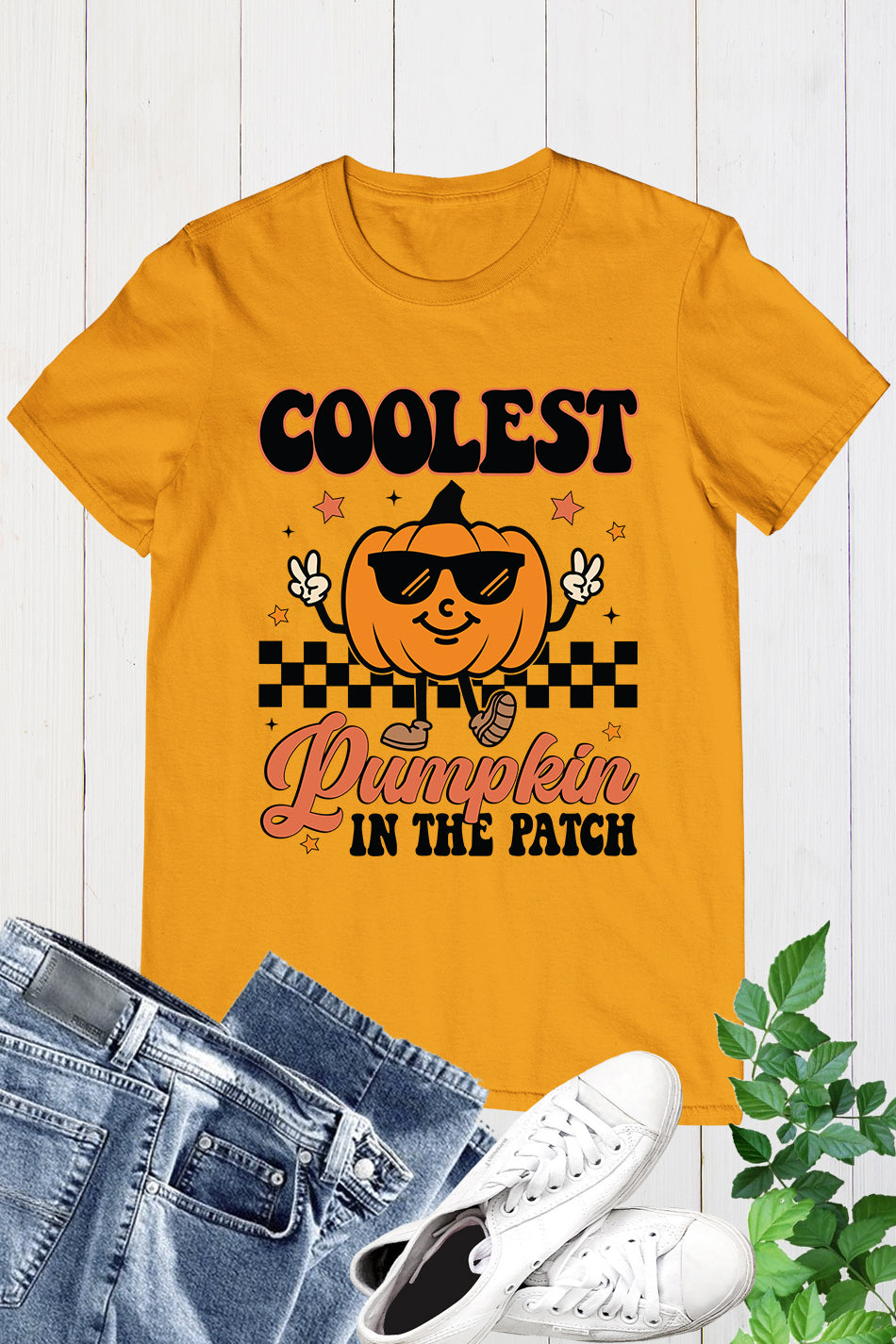 Coolest Pumpkin in The Patch Retro Halloween Boy Shirt