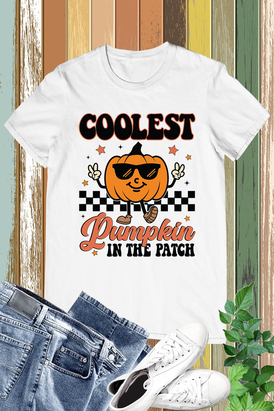 Coolest Pumpkin in The Patch Retro Halloween Boy Shirt