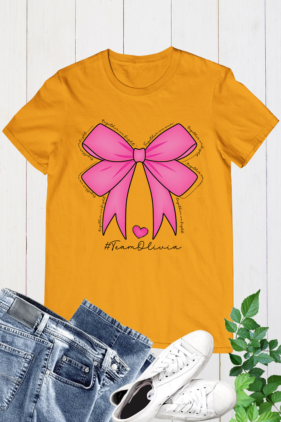 Custom Pink Bow Breast Cancer Awareness Shirt