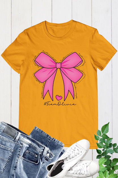 Custom Pink Bow Breast Cancer Awareness Shirt