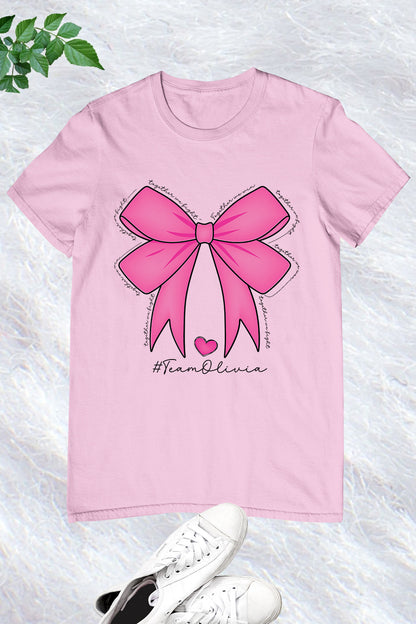 Custom Pink Bow Breast Cancer Awareness Shirt