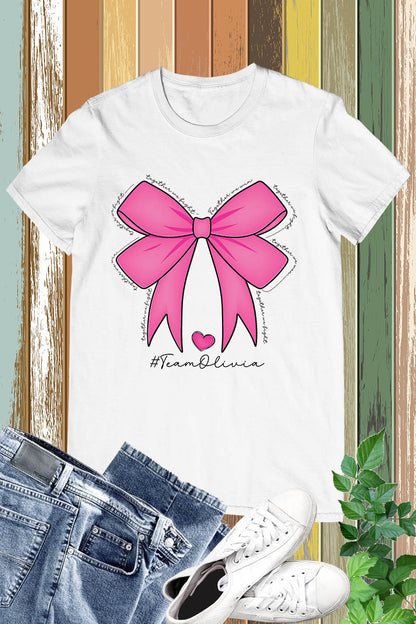 Custom Pink Bow Breast Cancer Awareness Shirt