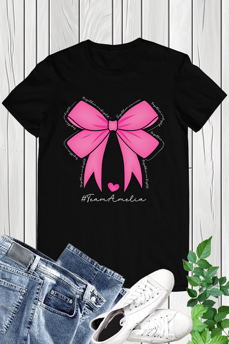 Custom Pink Bow Breast Cancer Awareness Shirt