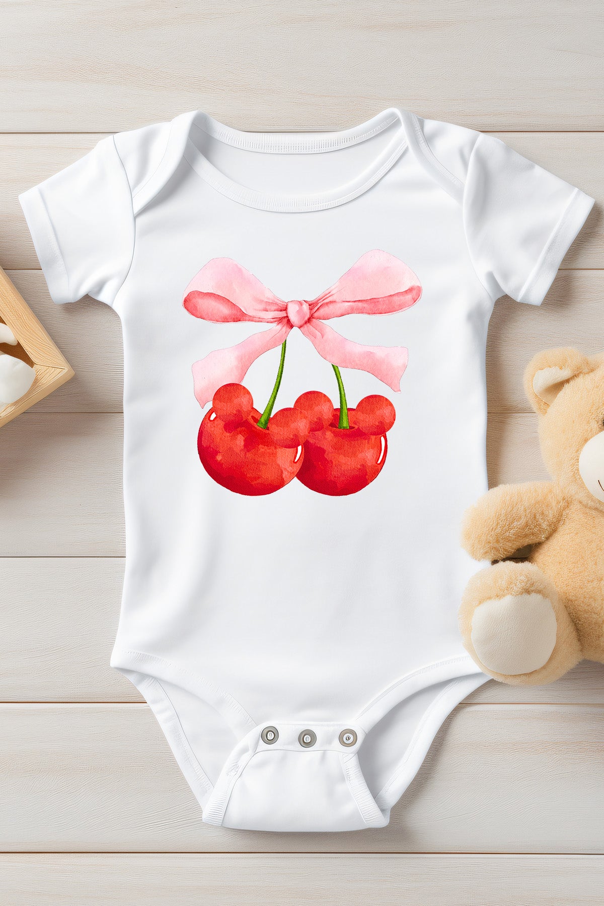 Mouse Ears Cherry Bow Coquette T Shirt