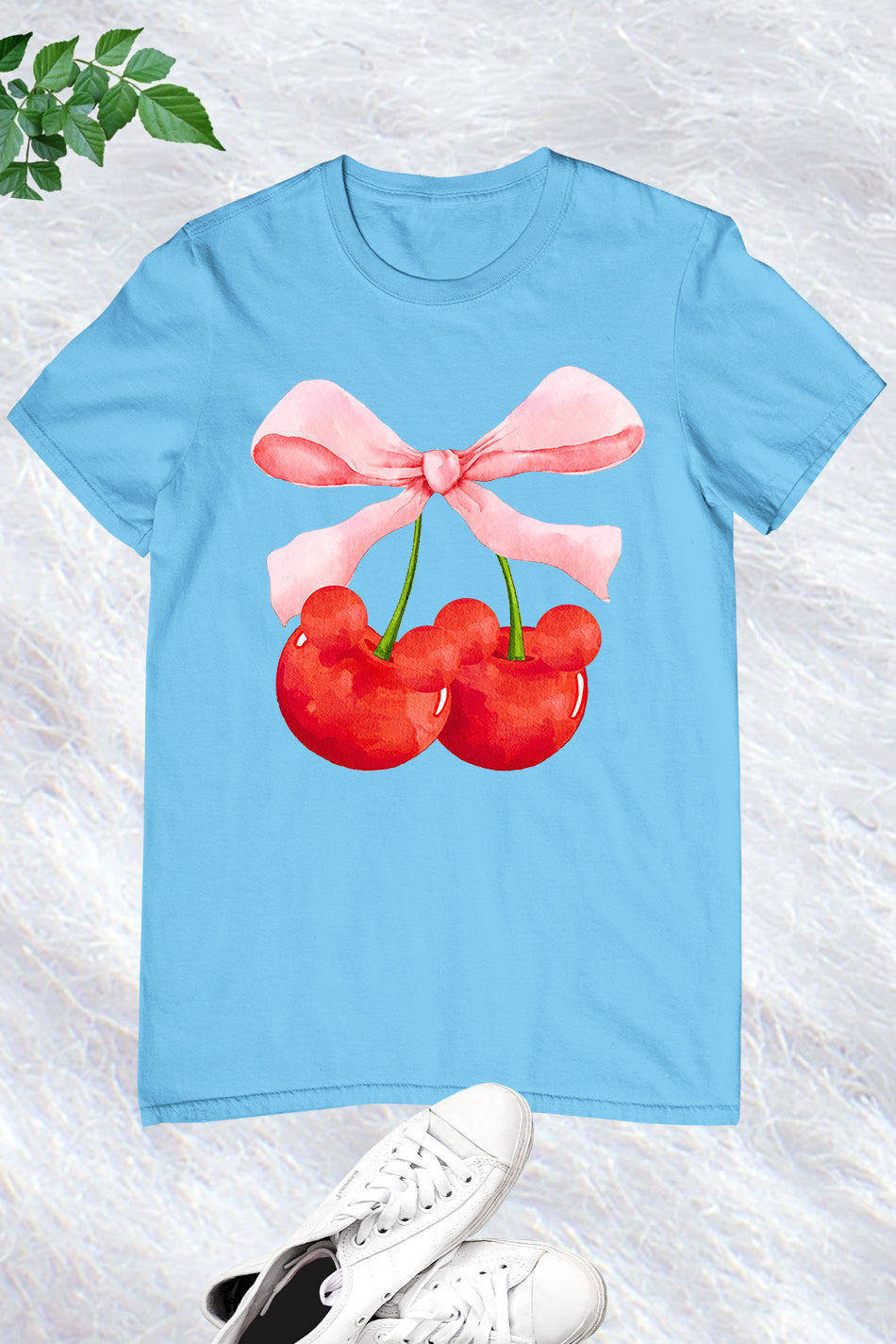 Mouse Ears Cherry Bow Coquette T Shirt