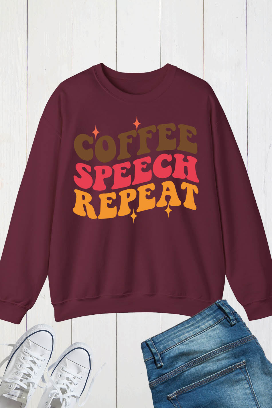 Coffee Speech Repeat Therapy Sweatshirt