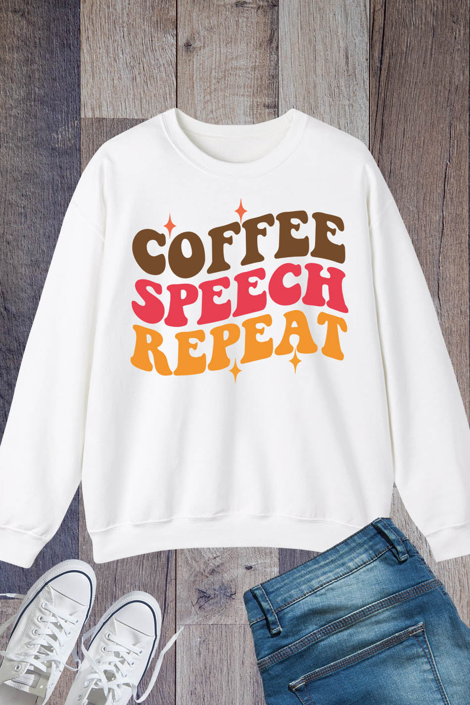 Coffee Speech Repeat Therapy Sweatshirt