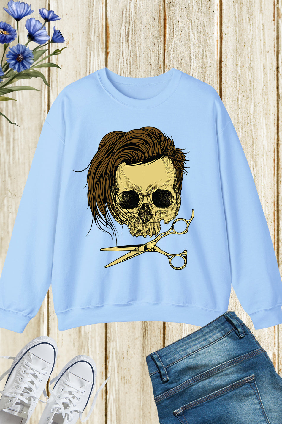 Cute Hairstylist Vintage Sugar Skull Sweatshirt