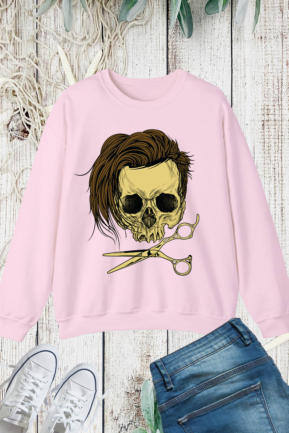 Cute Hairstylist Vintage Sugar Skull Sweatshirt