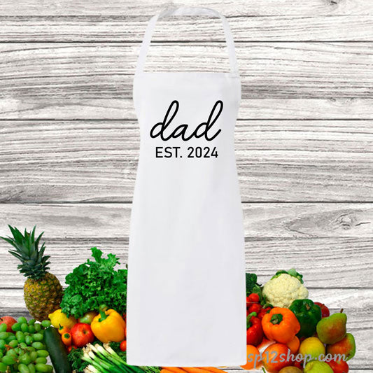 Awesome Dad Est. 2024 Comfort Colors Fathers Day Custom Apron