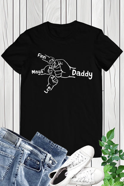 Personalized Dad Shirt With Fist Bump and Childs Name