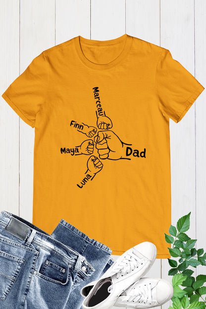 Personalized Dad Shirt With Fist Bump and Childs Name