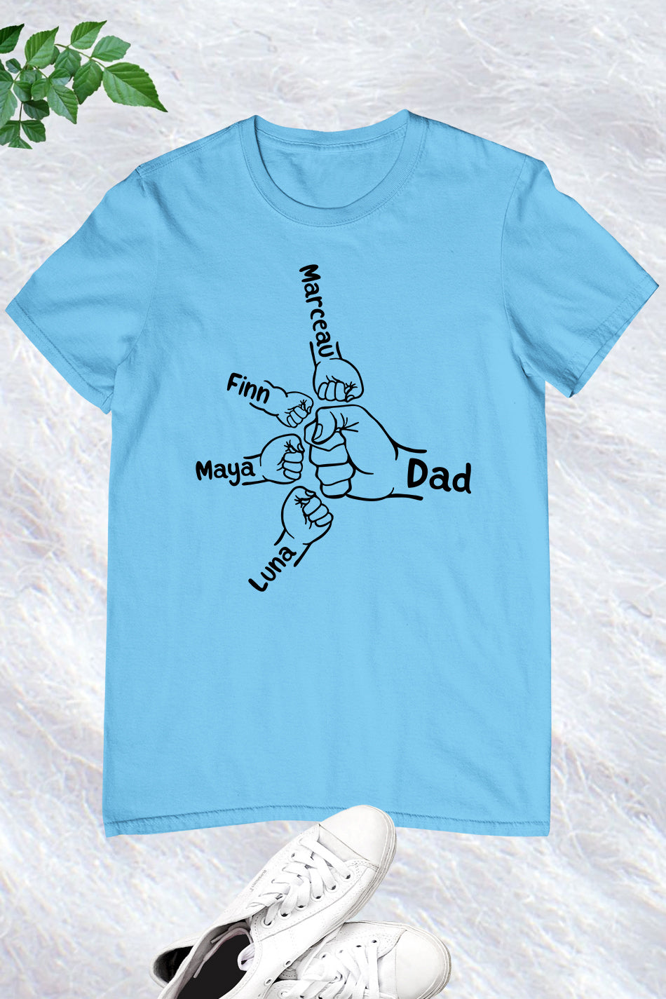 Personalized Dad Shirt With Fist Bump and Childs Name