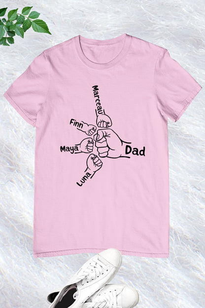 Personalized Dad Shirt With Fist Bump and Childs Name