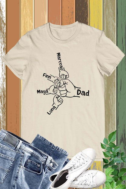 Personalized Dad Shirt With Fist Bump and Childs Name