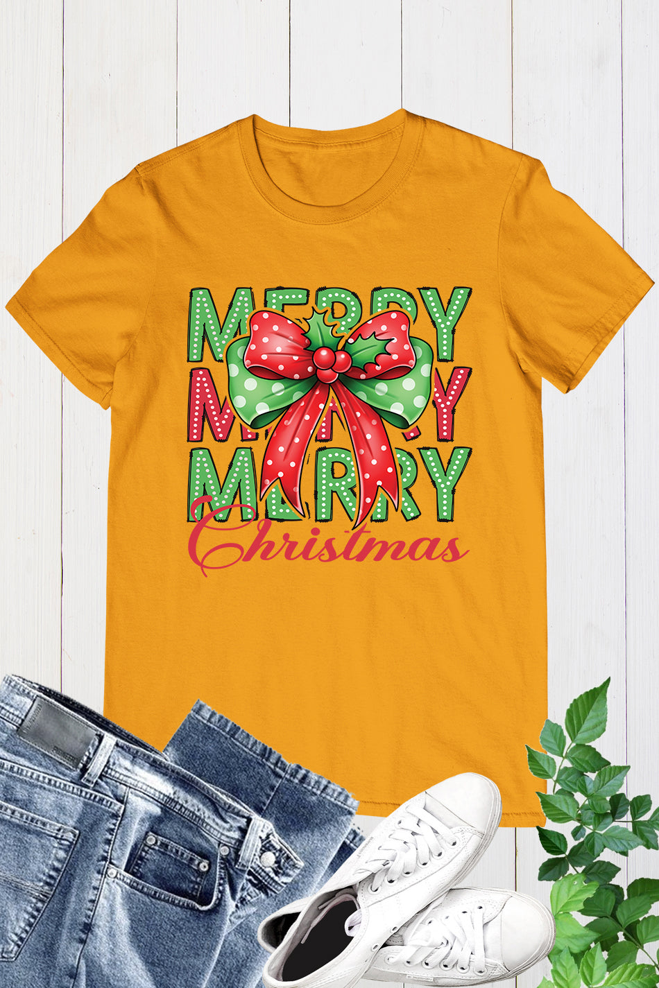 Merry Christmas Coquette Bow Shirt