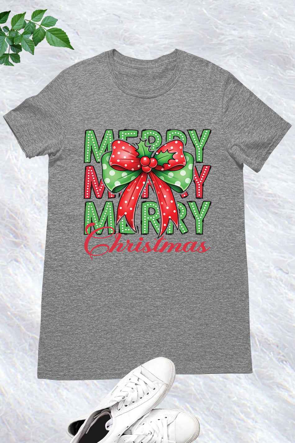 Merry Christmas Coquette Bow Shirt