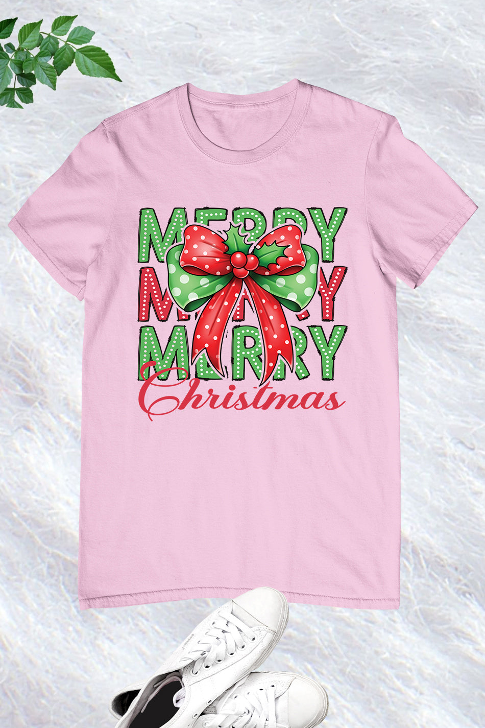 Merry Christmas Coquette Bow Shirt