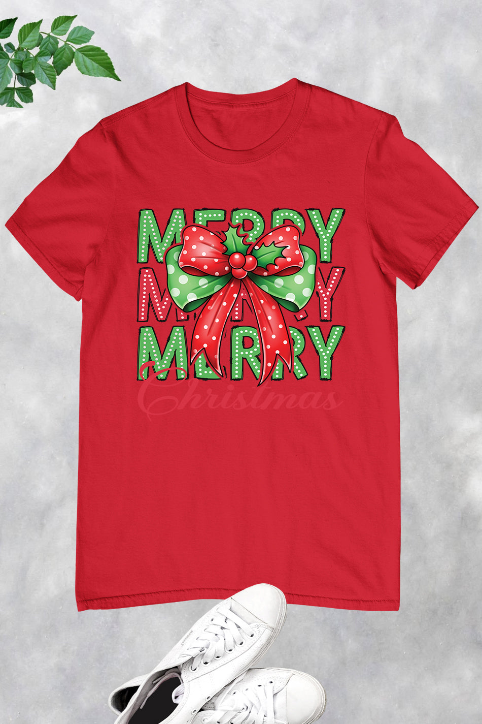 Merry Christmas Coquette Bow Shirt